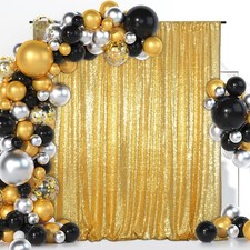 Gold Sequin Backdrop Curtain 6x8 Ft Glitter Photo Booth Party Decor 1 PCS