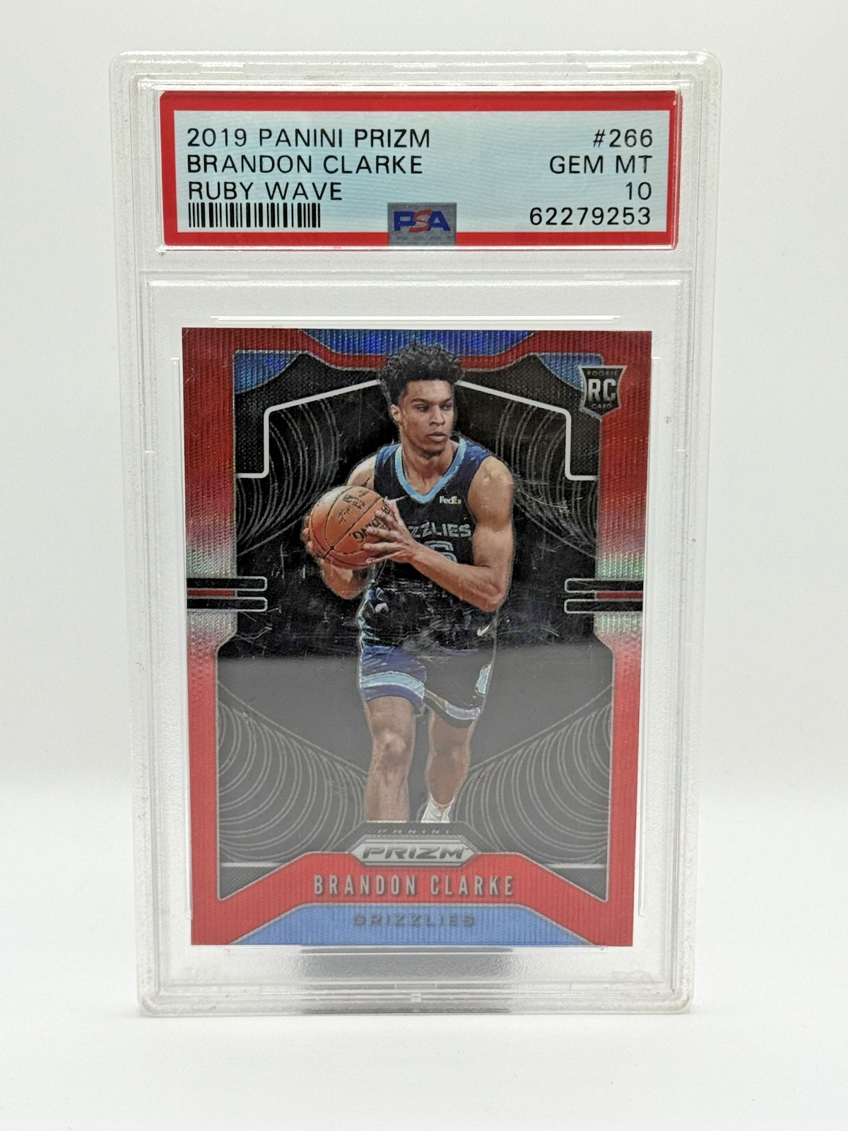 Brandon Clarke 2019 Panini Prizm #266 Ruby Wave PSA 10 Rookie