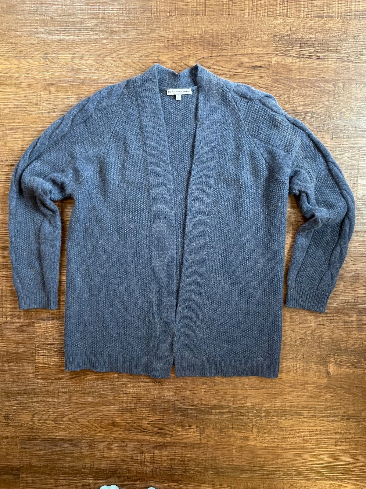The Cashmere Project 100 Percent Cashmere Cardigan Gray/Blue Size Small
