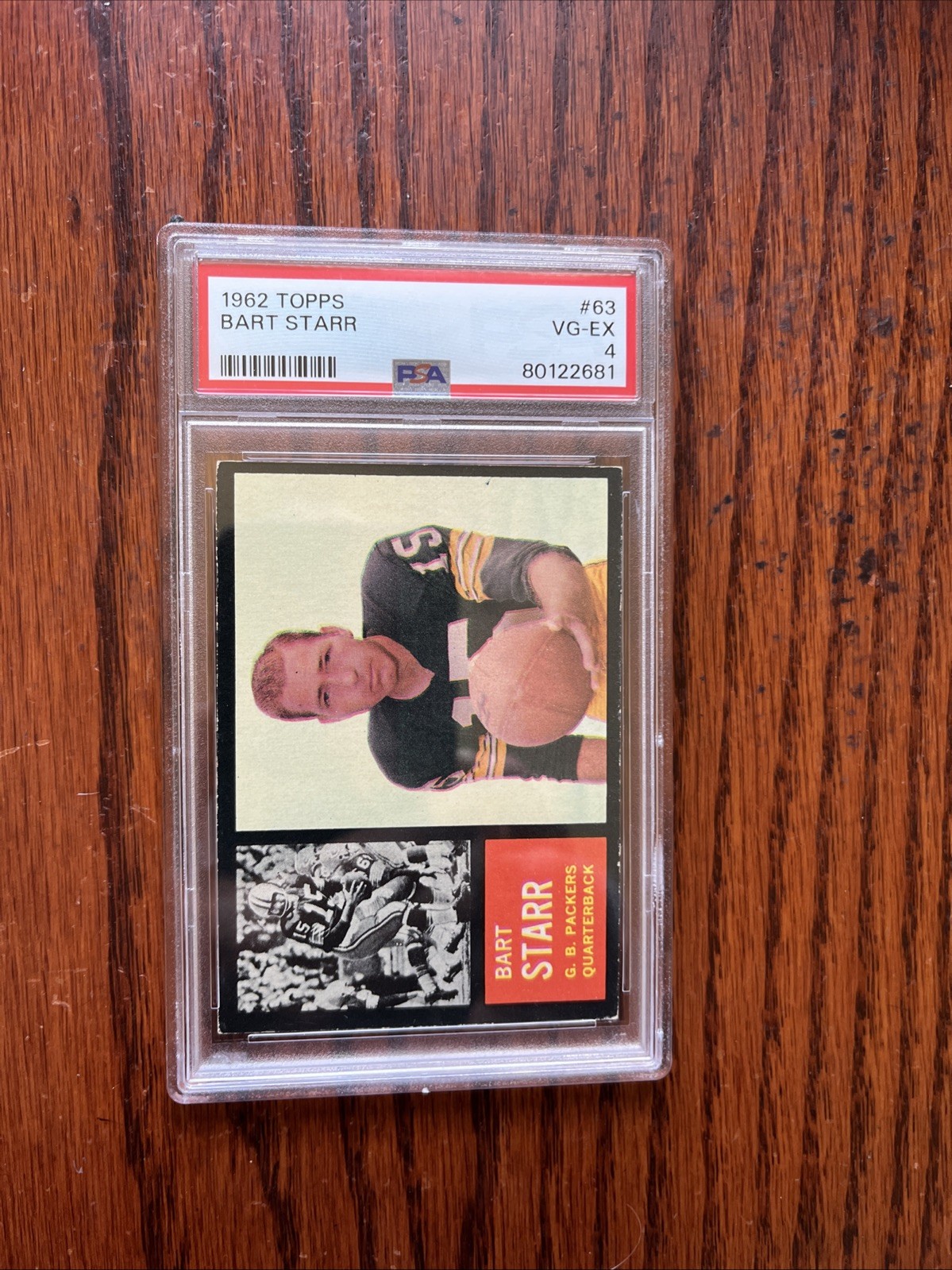 1962 Topps Football - Bart Starr #63 PSA Graded 4 (VG-EX) PACKERS - HOF