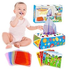 Baby Toys 6 to 12 Months - Baby Tissue Box Toys Montessori Toys for Colorful