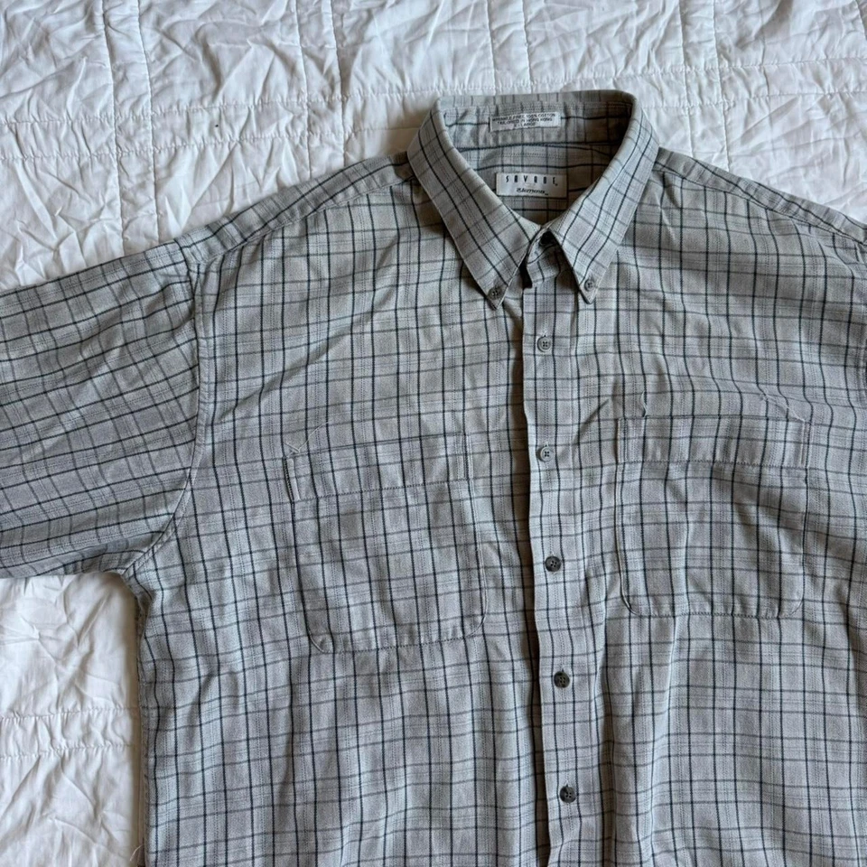 Camisa vintage y2k franela a cuadros botones oversize sabana talla XL algodón grunge Foto 4 de 4