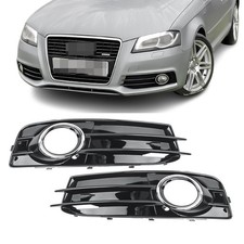 2x blende lüftungsgitter nebelscheinwerfer für Audi A3 8P Sport Schwarz ab 08