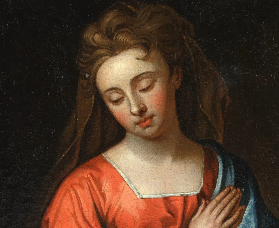 Portrait Young Lady Antique Oil Painting after Sir Godfrey Kneller (1646-1723) - image 4 of 4