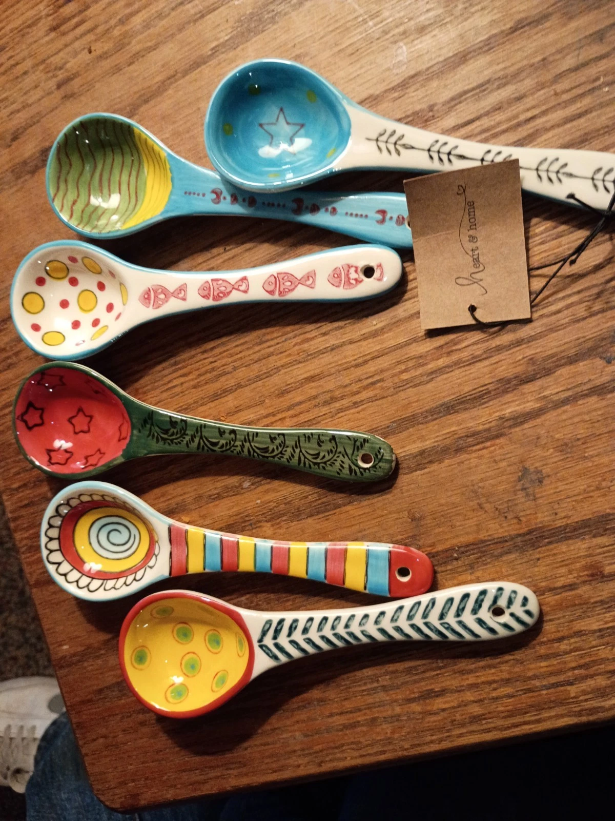 Pioneer Woman Ceramic Measuring Spoon Set Of 6 Tablespoons.