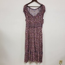 Old Navy Womens Tiered Micro Floral Milkmaid Maxi Dress Size XL Cottagecore