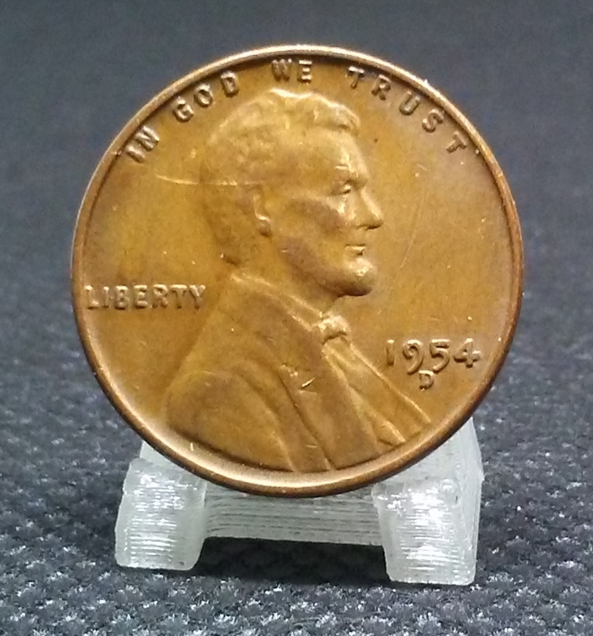 1954 D Wheat Cent Lamination/Struck Through Mint Error Copper Penny