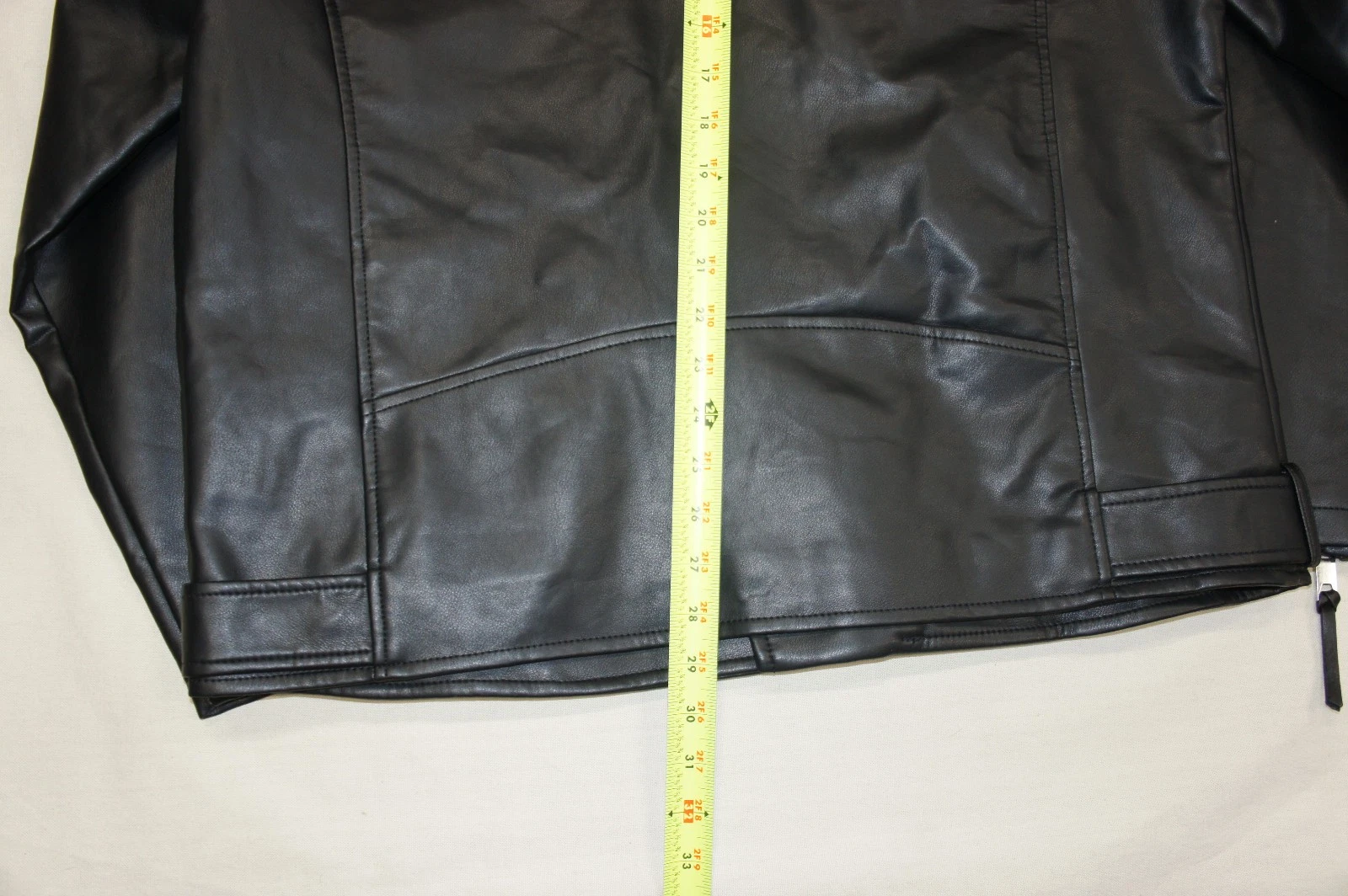 Robert Graham Vegan Black Leather Moto Jacket Mens L Faux Orange Lined Full Zip image 9