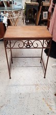 Texas Lone Star Rustic Timber & Metal Side Table  - Made In Mexico 