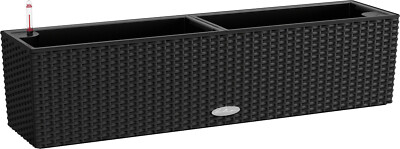 LECHUZA BALCONERA Cottage 80 Komplettset graphitschwarz | Balkonkasten