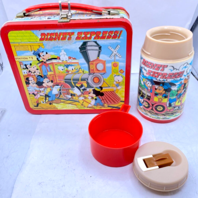 Disney Vintage Metal Lunch Box With Thermos Disney Express Station Disney Vintage Metal Lunch Box With Thermos Disney Express Station