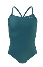 Nike Swim Girls' Polyester Cut-Out Tank One Piece Bright Spruce Size LARGE