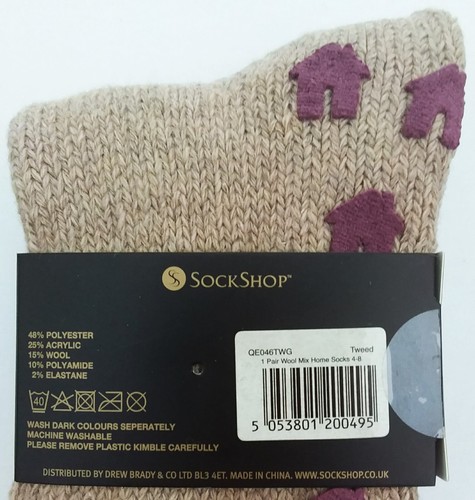 Single Pair of Sockshop, Ladies, Natural Home, 15% Wool, Socks, Size 4 - 8 UK - Picture 4 of 8