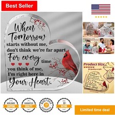 Sympathy Decorations - Memorial Gift for Loss of Loved One - Acrylic Glass Heart