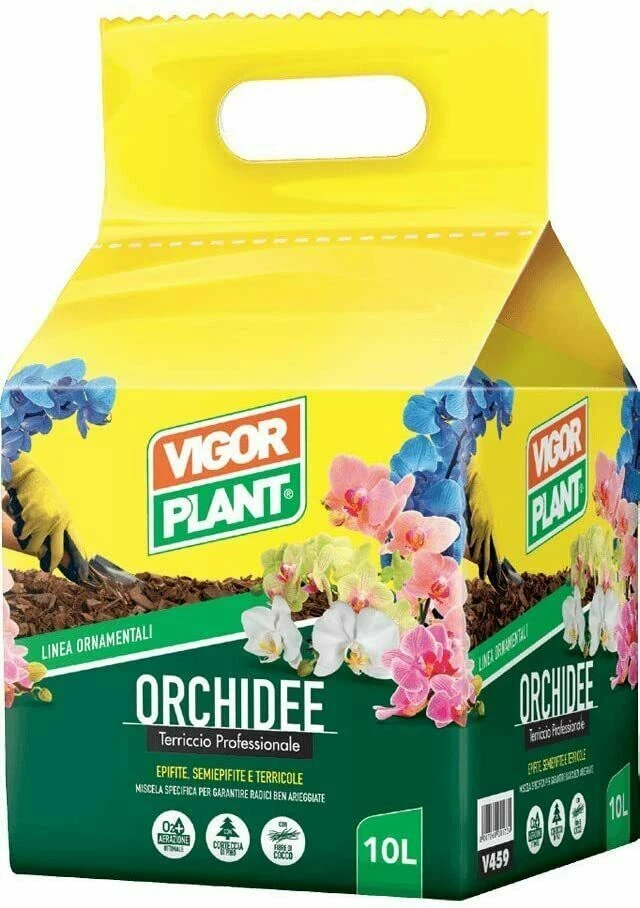 VIGORPLANT Terriccio 10LT orchidee Phalaenopsis Cymbidium Cattleya falenopsis