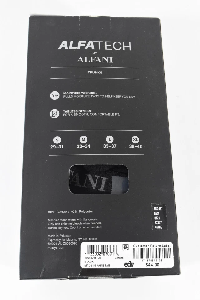 Alfani Hombre Ropa Interior Boxer Calzoncillo Nuevo L (35-37) Negro Paquete De 5 Sin Etiquetas Foto 2 de 4