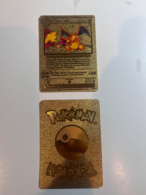 Pokemon Charizard 120HP Gold Foil Fan Art Card 4/102 Near Mint