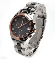 NEW MARC JACOBS SILVER,ROSE GOLD,BLACK CHRONOGRAPH  WATCH-MBM3071