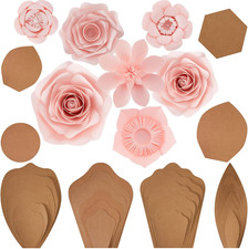 28 Pcs Paper Flowers Template Kit DIY Paper Flower Decorations for Wall Rose Peo