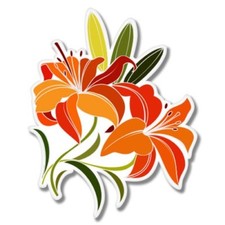 Lily Flowers Car Laptop Phone Vinyl Sticker - SELECT SIZE