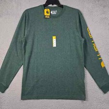 CARHARTT Shirt Mens Small GREEN OUTDOOR WORK WEAR Loose Fit Long Sleeve NWT