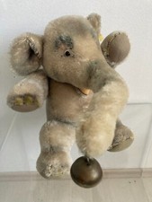 Original Steiff 60er Elefant Jumbo  sitzend  22 cm gr. Glocke  Knopf und Fahne