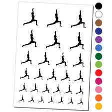 Yoga High Lunge Pose Temporary Tattoo Water Resistant Set Collection