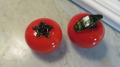 Glass Tomato and Red Apple Fruit - Murano Style - HandCrafted