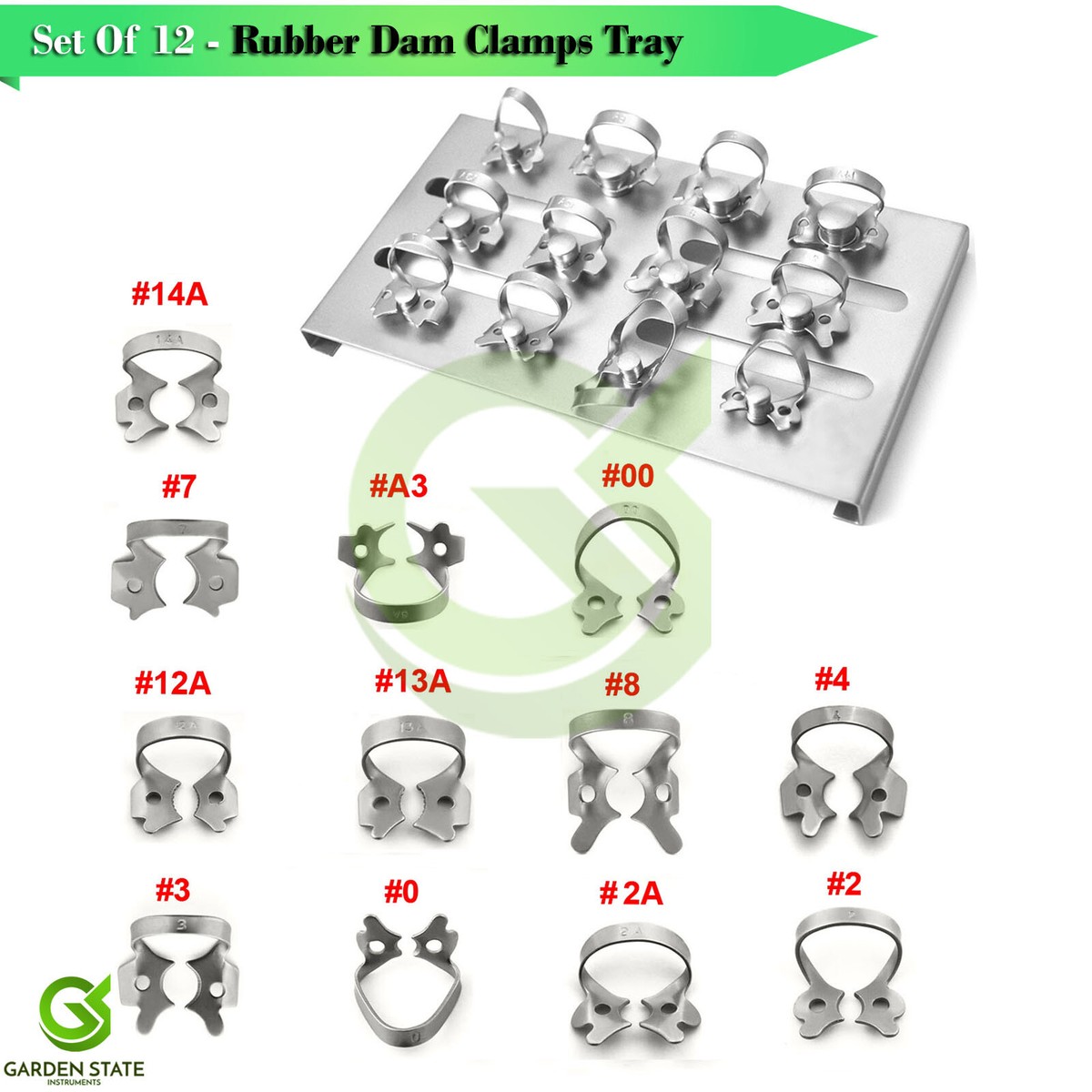 All Teeth Restoration Rubber Dam Clamps With Tray Dental Winged