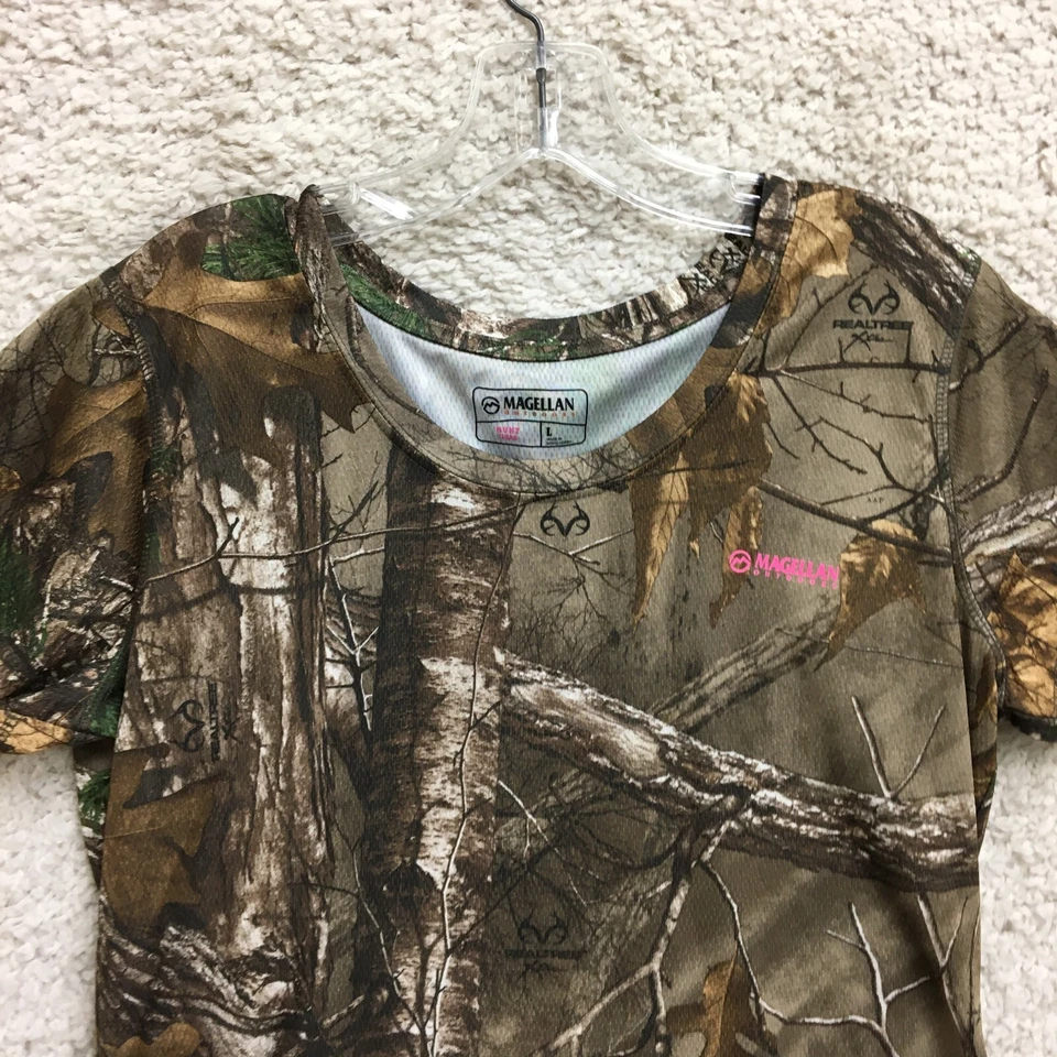 Magellan Shirt Large Adult Brown Realtree Xtra Hunt Gear Camo Outdoor Womens L - Image 2 of 4
