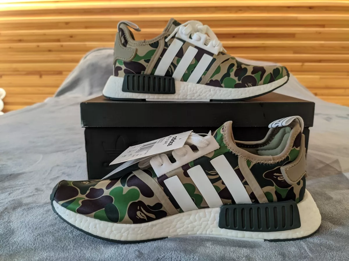 Adidas NMD R1 x A Bathing Ape Olive Camo 2016 BA7326 US9.5 Boost | eBay