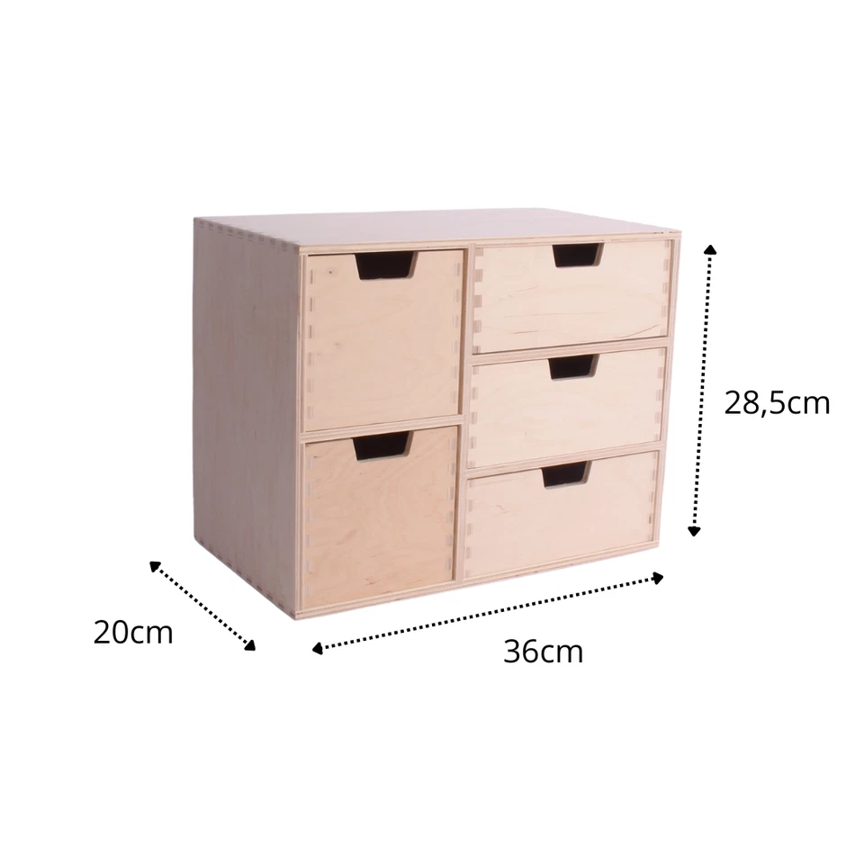 Holzschublade | Mini-Kommode mit Ablage für Kleinteile | 5 Schubladen - Bild 3 von 3