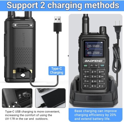 Scanner Radio Portatile Baofeng AR-5RM, Doppia Banda VHF/UHF FM, 999 Canali, Batteria Inclusa, Per Vigili Del Fuoco, EMS, Ham