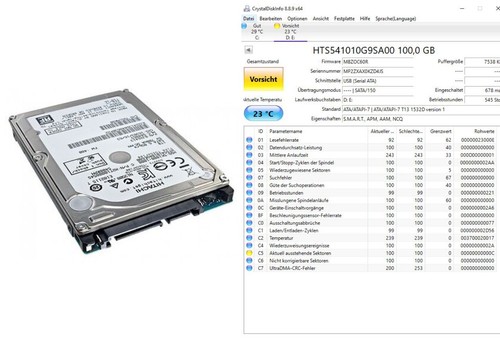 100 GB SATA Hitachi Travelstar HTS541010G9SA00 5400RPM 8MB 2.5" Festplatte