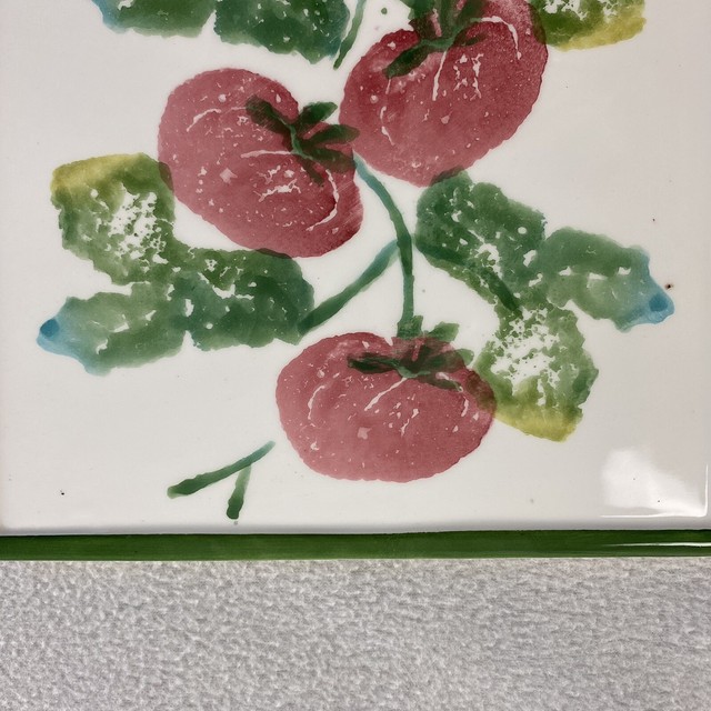 Set of 4 Italian Ceramic Fruit Wall Decor Plaque Tiles 7.75" Square eBay