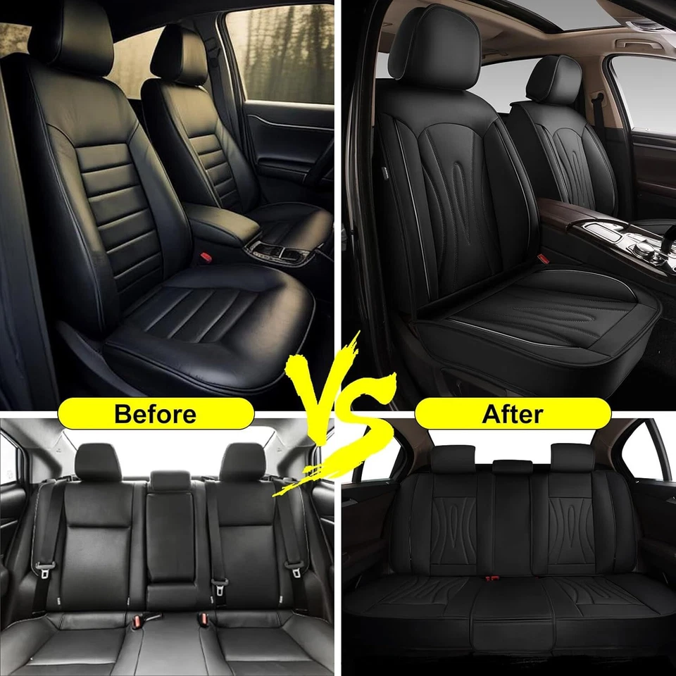 Car Seat Covers Full Set Waterproof PU Leather Fit for Hyundai Accent 2017-2023 - Изображение 4 из 4