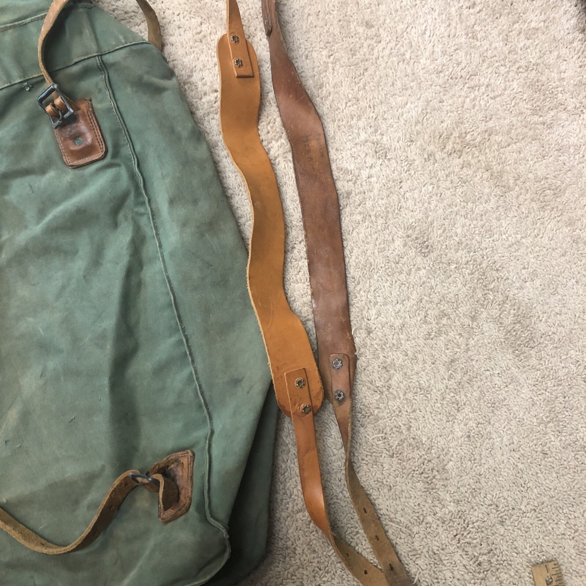 Vintage WOODS Blueridge Canvas Pack Sack Canoe Backpack No 100 