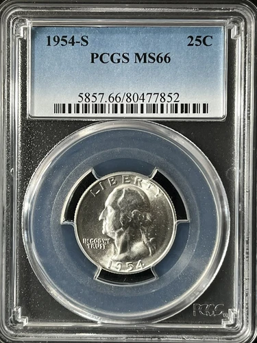 1954-S  25C Washington Quarter Dollar PCGS MS66  80477852