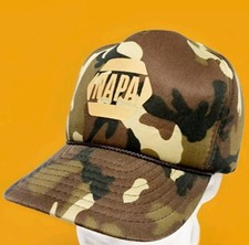 Vintage Trucker Hat NAPA Auto Parts Logo Camo Snapback Full 360 Foam San Sun