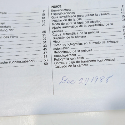 Chinon Multi Focus Auto 3001 Instruction Manual Printed in Chinon Multi Focus Auto 3001 Instruction Manual Printed in