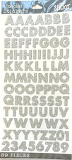 Sticko Silver Glitter Block  Alphabet Letter Stickers Planner Teacher Scrapbook