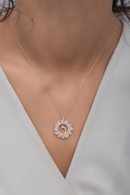 Marquise Cut Moissanite Women's Pendent Necklace 14k Rose Gold Plated