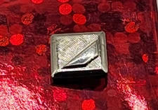 Vintage Tie Tack Tie Pin Silver Tone Mounted Domed Cabochon Opal or Like Stone