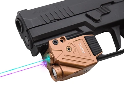 HILIGHT TACTICAL Hilight P3PCL TAN - Dual Beam Purple/Cyan + 700 Lumen Handgun Light Laser