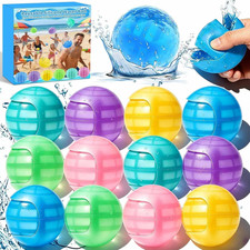 12Pcs Reusable Water Balloons, Pool Beach Water Toys for Kids, Summer Toy Water