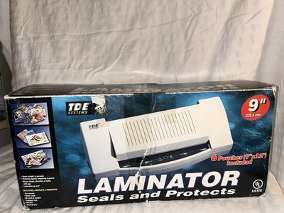 Laminator 9  TDE Systems Documents Name Cards Recipes New Open Original Box
