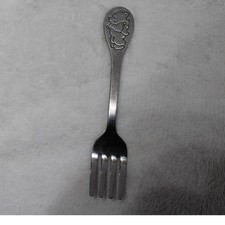 Vintage Stainless Steel Baby Fork Winnie the Pooh Embossed Made in Japan 5.5"
