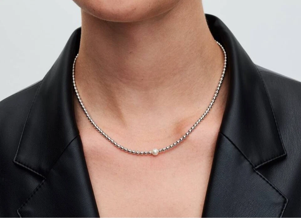 Pandora  Behandelte Süßwasserzuchtperle & Kugeln Collier-Halskette - Bild 2 von 4