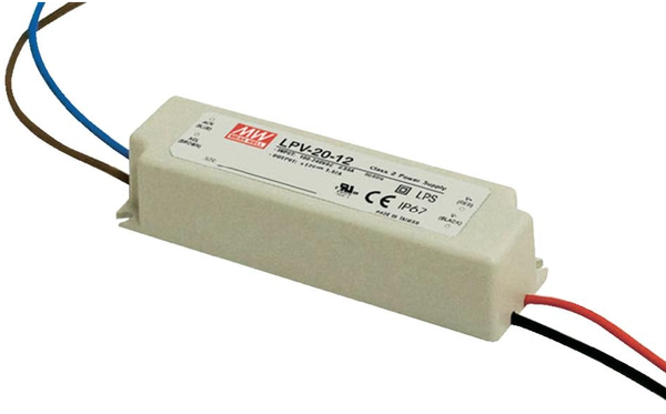 "Led Trafo - Netzteil - 20W - 1,67A - 12V -Wasserfest- Meanwell \"LPV-20-12\" IP67"-image