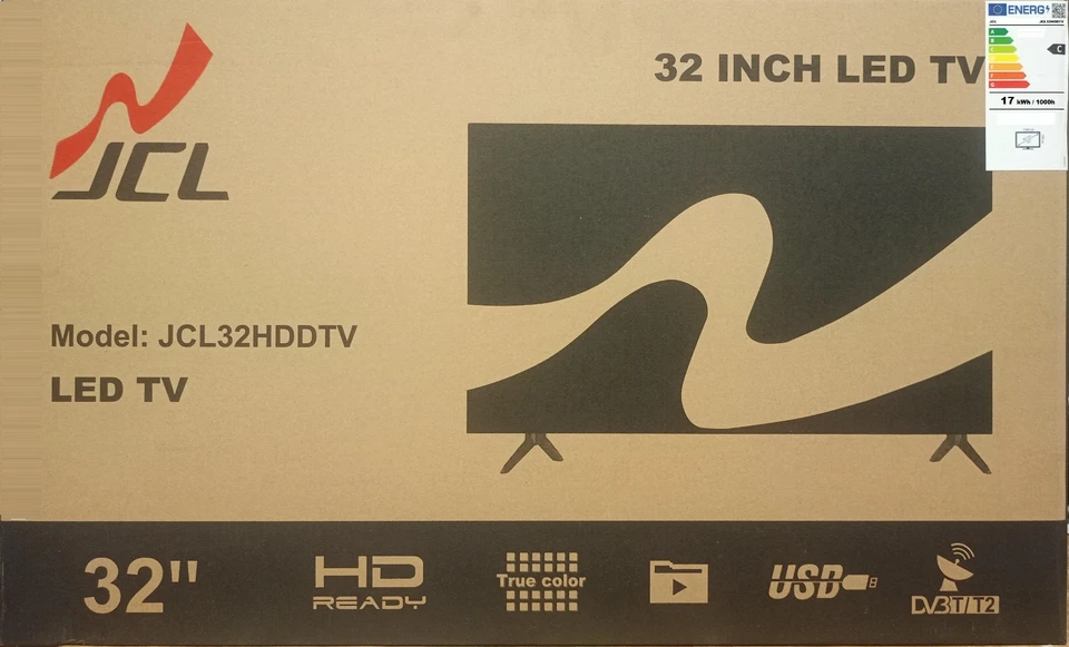 JCL32HDDTV TV LED Televisore 32" Pollici HD Ready  ATV/DVB-T/T2/C-CAM/HDMI/USB - Immagine 2 di 4